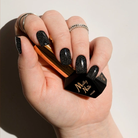 Black glitter manicure