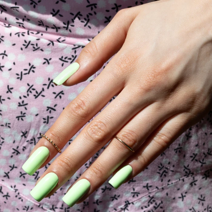 Matte pastel mint nails