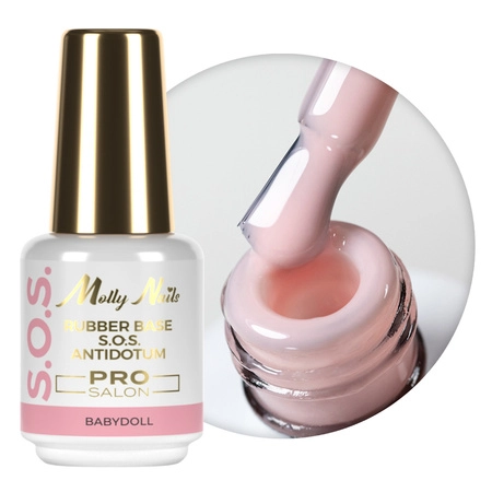 Molly Nails S.O.S. Antidotum Pro Salon Babydoll pink rubber base, 15 g