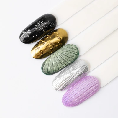 Nail swatches with nail art gel