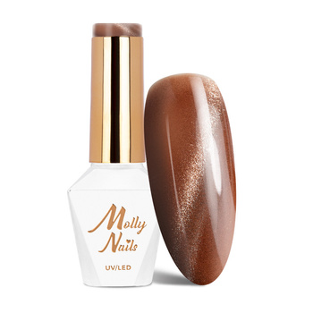 LED/UV-Gel-Nagellack „Browns Cat Eye Metallic“ Nr. 216 von MollyNails, HEMA/Di-HEMA-frei, 8 g