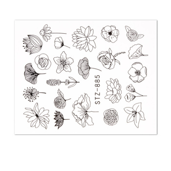 Water decals for nails, flowers STZ-885