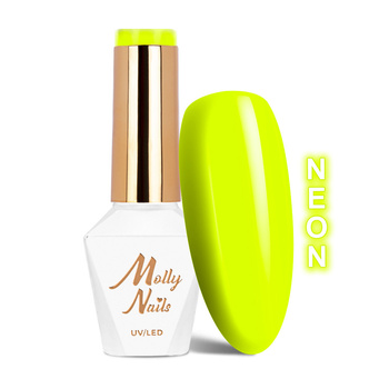 Esmalte híbrido MollyNails Neons Lemon sin HEMA ni Di-HEMA, 8 g, n.º 70