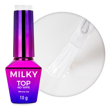 Top Milky MollyNails, vernis laiteux sans rinçage, Milky White, sans HEMA ni Di-HEMA, 10 g