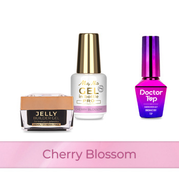 MollyNails PRO MATCH SYSTEM 2+1 Cherry Blossom : 2 gels de construction + Doctor Top 10 g
