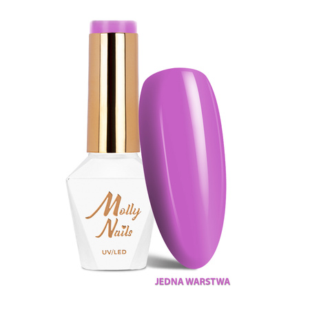 Гібридний лак MollyNails Cocktails & Drinks Purple Smoothie без HEMA/Di-HEMA, 8 г, № 17