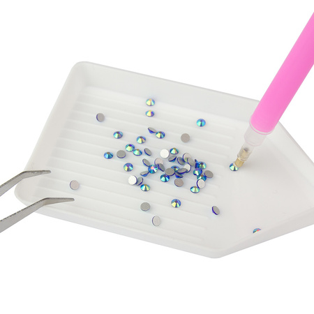Set zur Nagelverzierung mit Strasssteinen – Applikator, Wachs, Schale und Pinzette