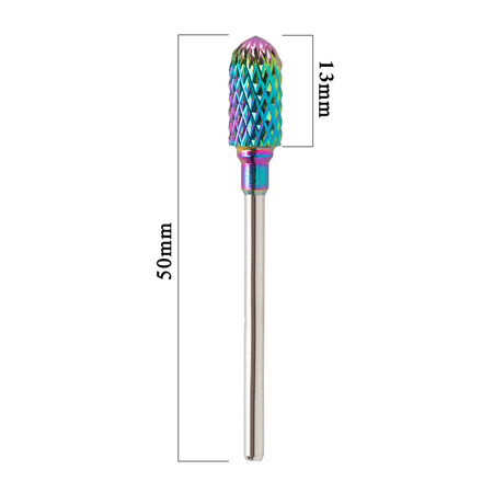 Fresa profesional de cobalto-tungsteno con acabado iridiscente, modelo Barrel ball top M 3/32" n.º 6