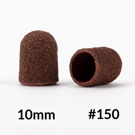 Abrasive caps for pedicure with cotton center, 10 mm, 150 grit, brown, AlleMed, 10 pcs.