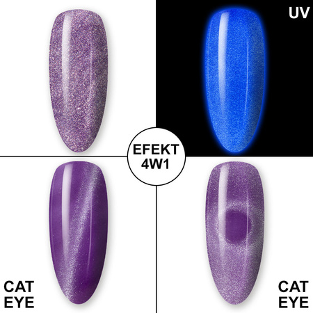 Smalto ibrido che si illumina al buio effetto "occhio di gatto" MollyLac Night Glowing Uselink senza HEMA/Di-HEMA 10 g n. 675