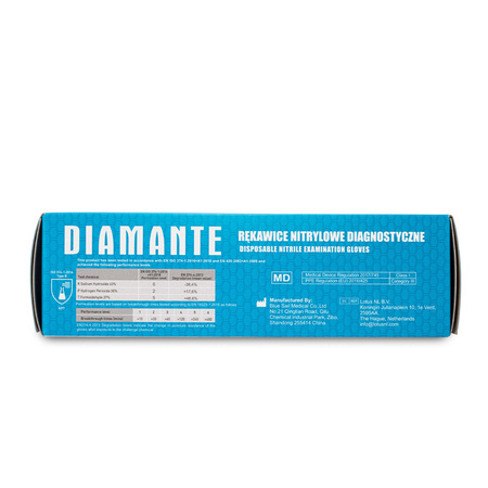 Guantes desechables de nitrilo para diagnóstico y protección Diamante, talla L, azul-violeta, 100 unidades