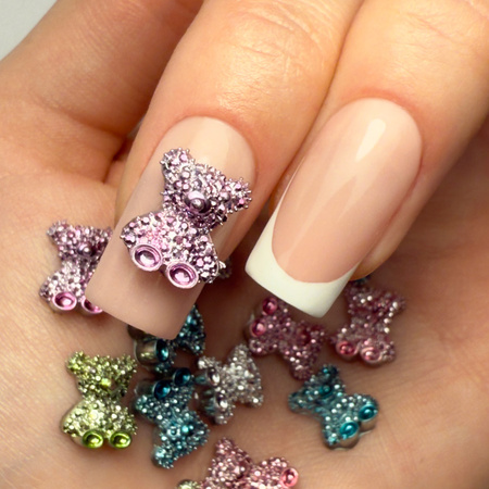 Прикраси для нігтів «Ведмедики» 3D від MollyNails, набір різних кольорів, 20 шт.