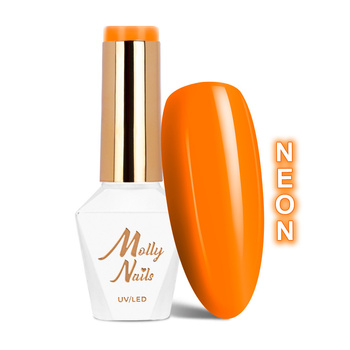 Lakier hybrydowy MollyNails Neons Juicy Orange HEMA/Di-HEMA Free 8g Nr 72