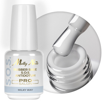 Rubber-based flexible nail base coat for manicures, pedicures, and nail art – S.O.S. Antidote Pro Salon MollyNails Milky Way 15g