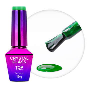 Kolorowy top bez przemywania top no wipe Crystal Glass MollyNails Green HEMA/Di-HEMA Free 10g