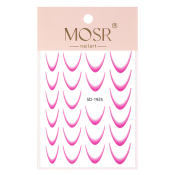 Gradient adhesive nail stickers/French/Ombre/French smile line 23 pcs. dark pink SD-1925