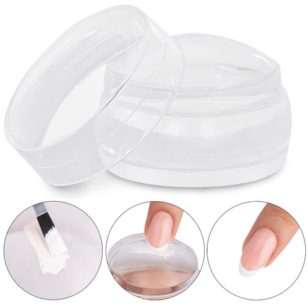 Silicone stamp for plates with a scraper, 5x6.5 cm, and a protective cap, transparent ergonomic housing