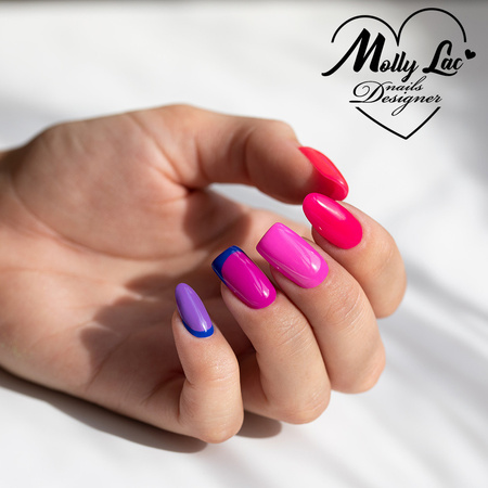 Smalto ibrido MollyLac Power Flower Pink Gerbera, senza HEMA/Di-HEMA, Neon, 10 g, n. 722