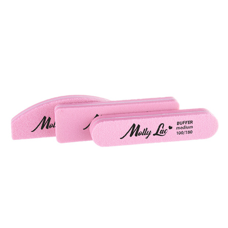 Double-sided polisher Buffer mini wide Medium 100/180 pink MollyLac 5 pcs