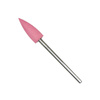 Fresa de goma rosa con diseño de llamas y vástago plateado G0616K