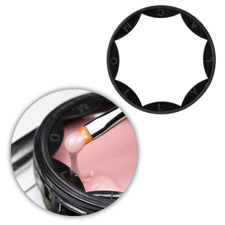 Obręcz na słoik do wycierania pędzla i przeciw wylewaniu się żelu Safety Ring 2 in 1 MollyLac 50 ml