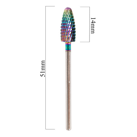 Professional cobalt-tungsten rainbow bur, model Flame 2 M 3/32" No. 2