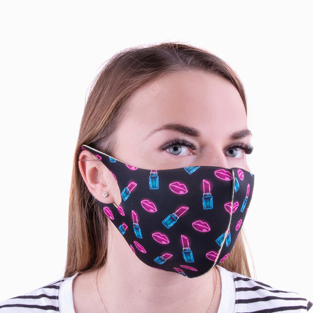 Premium reusable protective mask with nanosilver Lipstick S/M 1 pc