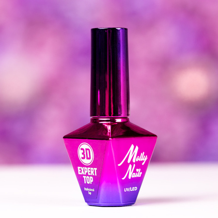 TOP WIPE 3D Expert MollyNails : esmalte de acabado transparente para limpiar, HEMA/Di-HEMA Free 10 g