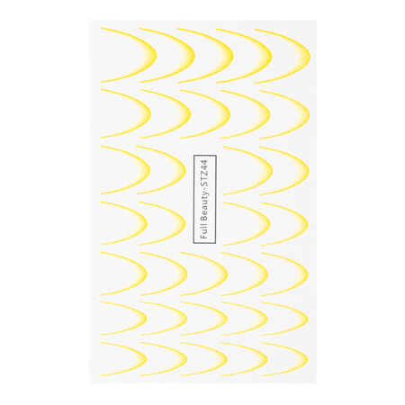 Gradient water decals for nails/ French/ Ombre/French smile line 33 pcs light yellow STZ44