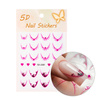Adhesivos para uñas 5D / French / Línea de sonrisa francesa, 20 unidades, rosa, SD-2281