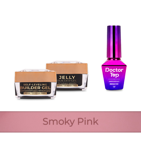 PRO MATCH SYSTEM 2+1 Smoky Pink: 2 гелі LED/UV по 15 г: Jelly&SelfLeveling; + Doctor Top 10 г БЕЗКОШТОВНО