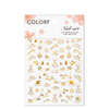 Dünne, selbstklebende Weihnachts-Nagelaufkleber CB-149, goldfarben