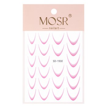 Adesivi gradienti per unghie / French / Ombre / Linea del sorriso francese, 23 pezzi, rosa chiaro, SD-1930
