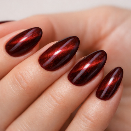 LED/UV Gel Polish Reds Cat Eye Red No. 235 MollyNails HEMA/Di-HEMA Free 8g