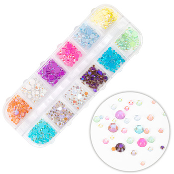 Schmuckkästchen mit MollyNails-Steinen, verschiedene Farben, 1000 Stück