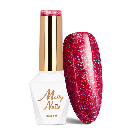 Esmalte híbrido MollyNails Spotlight Fan your Flames sin HEMA ni Di-HEMA, 8 g, n.º 632