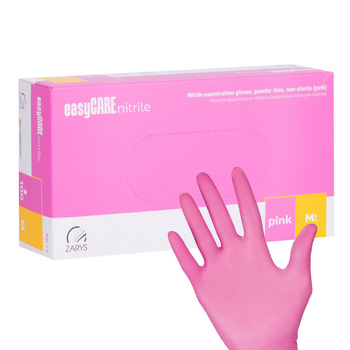 Easycare Nitril-Einweghandschuhe für Diagnose und Schutz, Größe M, rosa, 100 Stück
