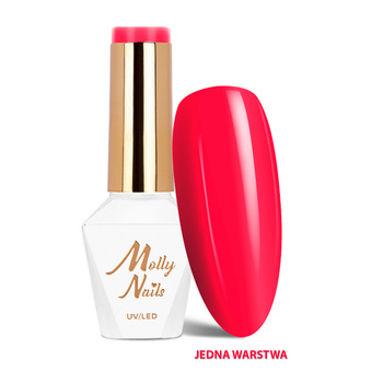 Esmalte híbrido LED/UV Gel Polish Vivid Vibes n.º 284 Pink Riot MollyNails sin HEMA ni Di-HEMA, 8 g