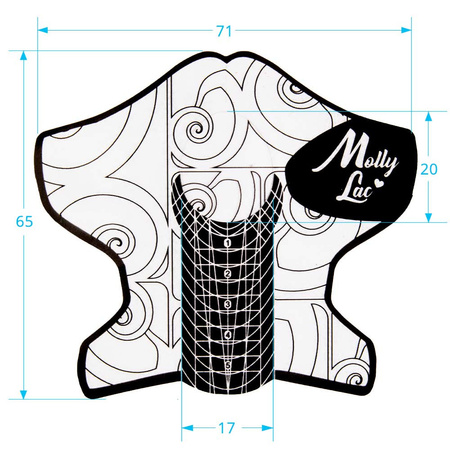 Modelli in plastica per l'estensione delle unghie da salone, per gel e acrilogel, MollyLac Emblem, 500 pezzi