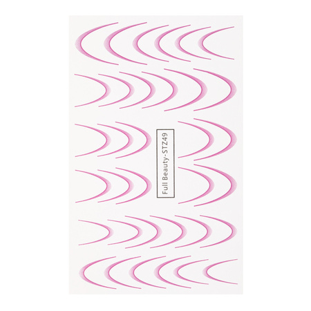 Adhesivos gradientes para uñas / French / Ombré / Línea de sonrisa francesa, 34 unidades, color rosa, STZ49
