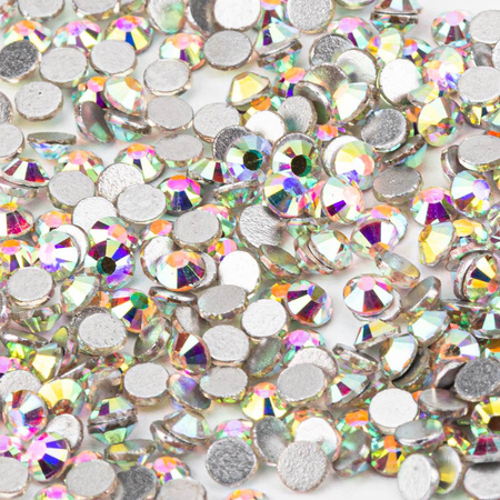 Strass per unghie in vetro SS10 Crystal AB, circa 50 pezzi.