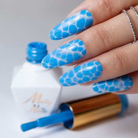 Vernis hybride MollyNails Blue Sky Sky Blue sans HEMA/Di-HEMA, 8 g, n° 114
