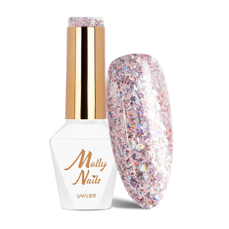 Lakier hybrydowy MollyNails Crushed Diamonds Pardon My Glam! HEMA/Di-HEMA Free 8g Nr 532