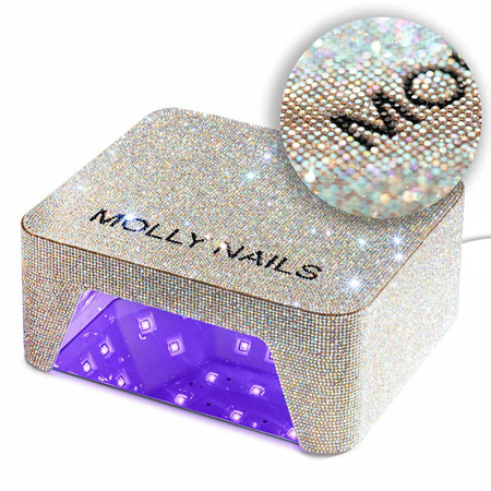 MollyNails 36-W-UV/LED-Nagellampe für Hybridlacke, Gele und Acrylgele mit Strasssteinen V9