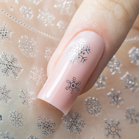 Adesivi per unghie sottili autoadesivi natalizi MollyNails F282 argento