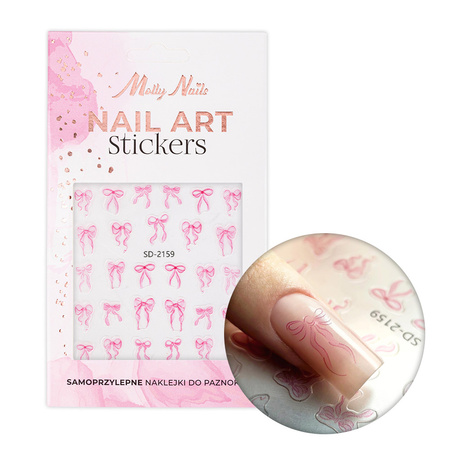 Adhesivos para uñas 5D autoadhesivos con lazos rosas SD-2159 MollyNails