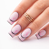 Base caoutchouc laiteuse avec des paillettes rose métallisé « Flakes Rubber Base Milk&Pink » MollyNails, sans HEMA/Di-HEMA, 10 grammes