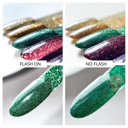 Esmalte híbrido MollyNails Flashing Lights 3 Poison Ivy sin HEMA ni Di-HEMA, 8 g, n.º 612