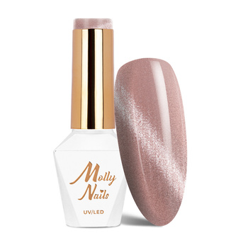 Vernis hybride magnétique à effet œil de chat Cat Eye Crystal Water MollyNails sans HEMA/Di-HEMA, 8 g, n° 164
