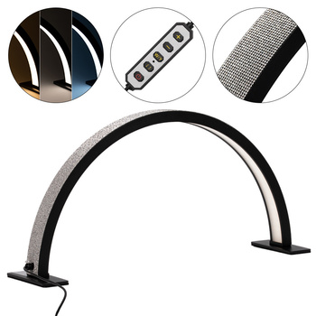 Lampe de maquillage LED en forme d'arc, 25 W, de bureau, sans ombre, noire, avec strass, taille S, HQ-55D